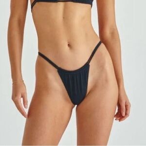 NWOT Black Rib Brasil Bikini Bottom